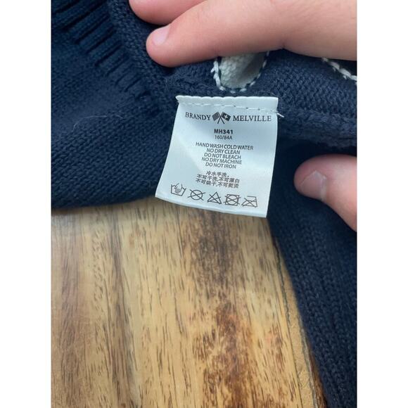 Brandy Melville Women's Multicolor Argyle Button Front V Neck Sweater Size - Picture 7 of 8